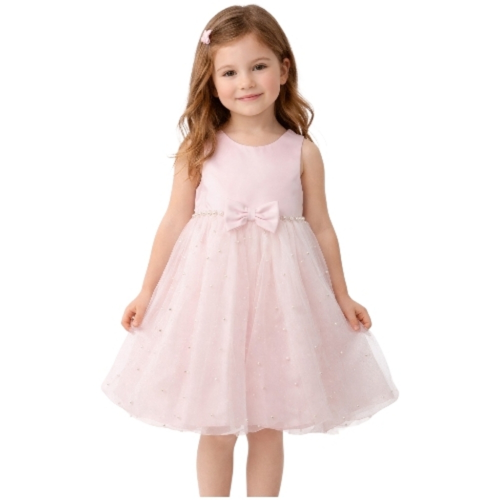 Princess Couture EUC Pearls Embellished Pink White Girls Size 4